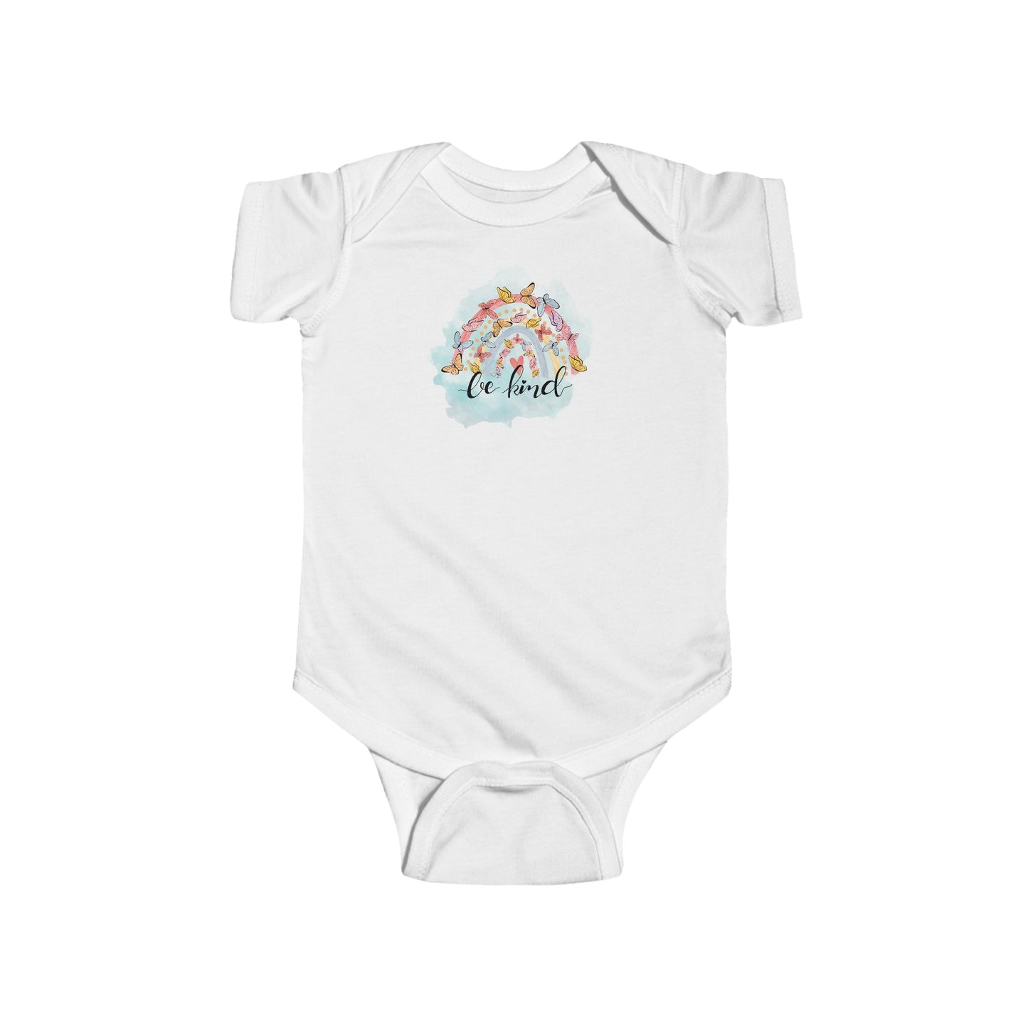 Be Kind - Rainbow and Butterflies - Infant Fine Jersey Bodysuit