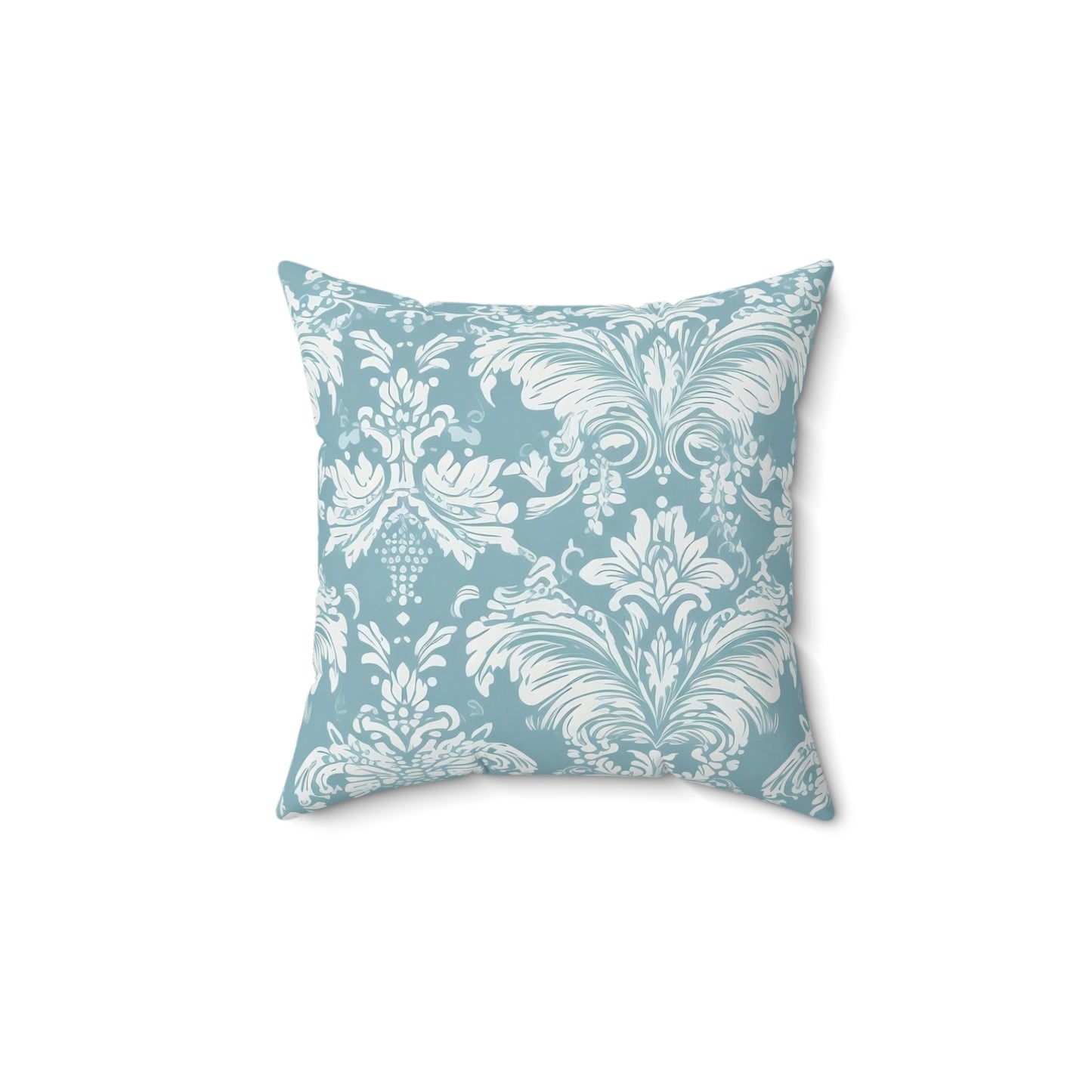 Blue Damask 6 - Beautiful, Shabby Chic, Boho, Fun - Faux Suede Square Pillow
