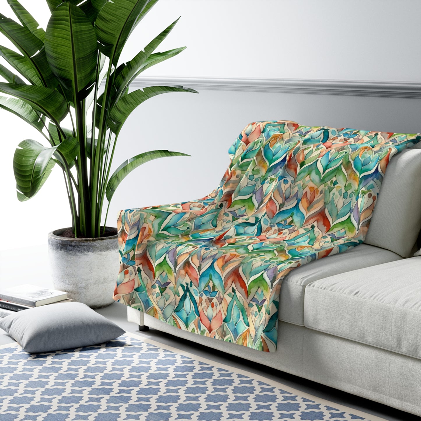 Beautiful, Cozy, Soft - Amazing Watercolor Multi 5 - Sherpa Fleece Blanket