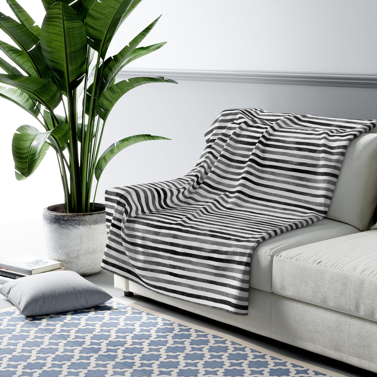 Black Watercolor 2 - Sherpa Fleece Blanket