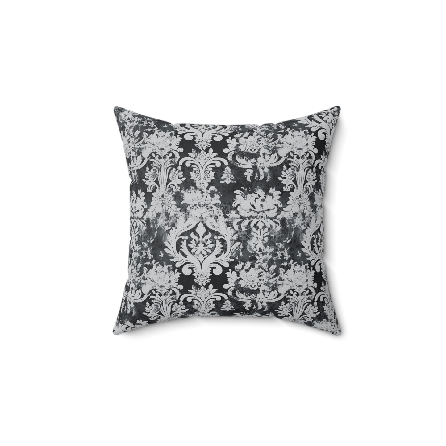Vintage Grey Damask 2 - Beautiful, Shabby Chic, Boho, Fun - Faux Suede Square Pillow