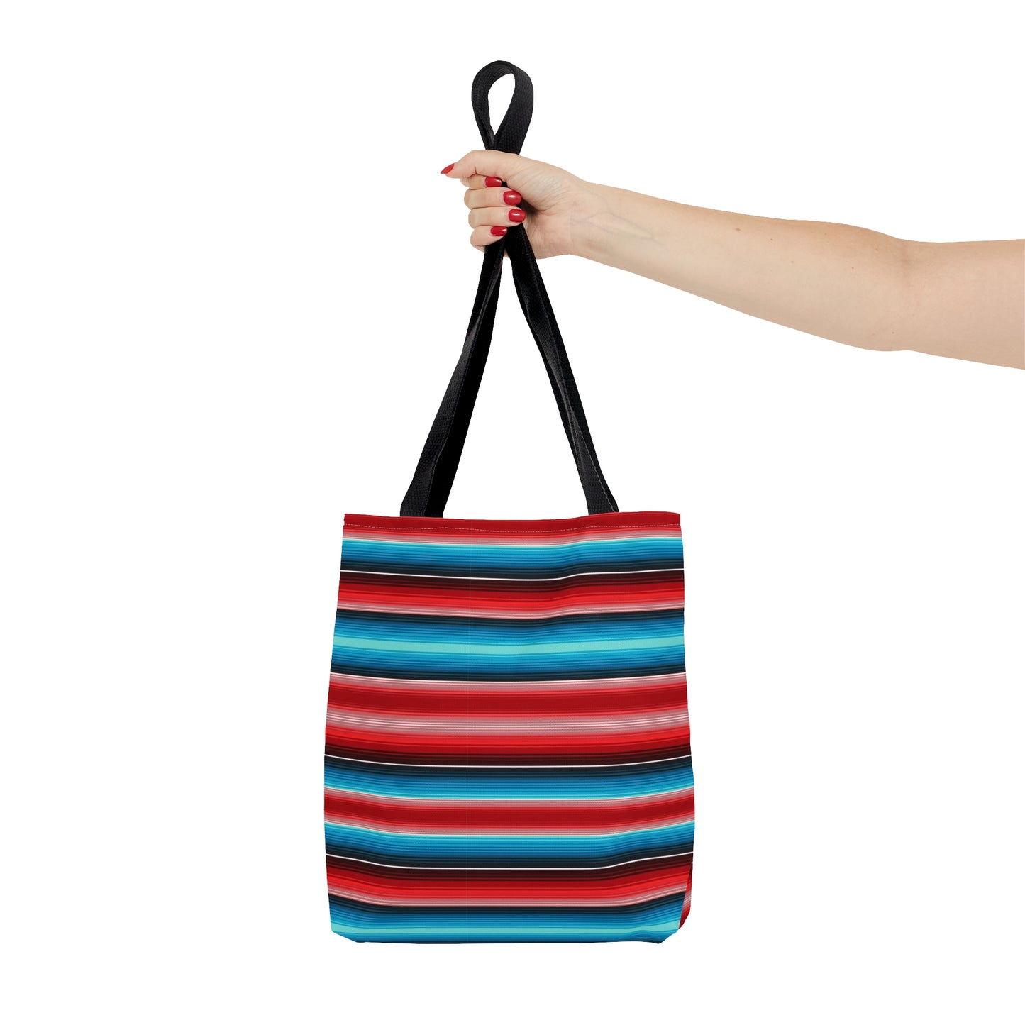 Red and Blue Multicolor Striped 35 - Practical, high-quality Tote Bag