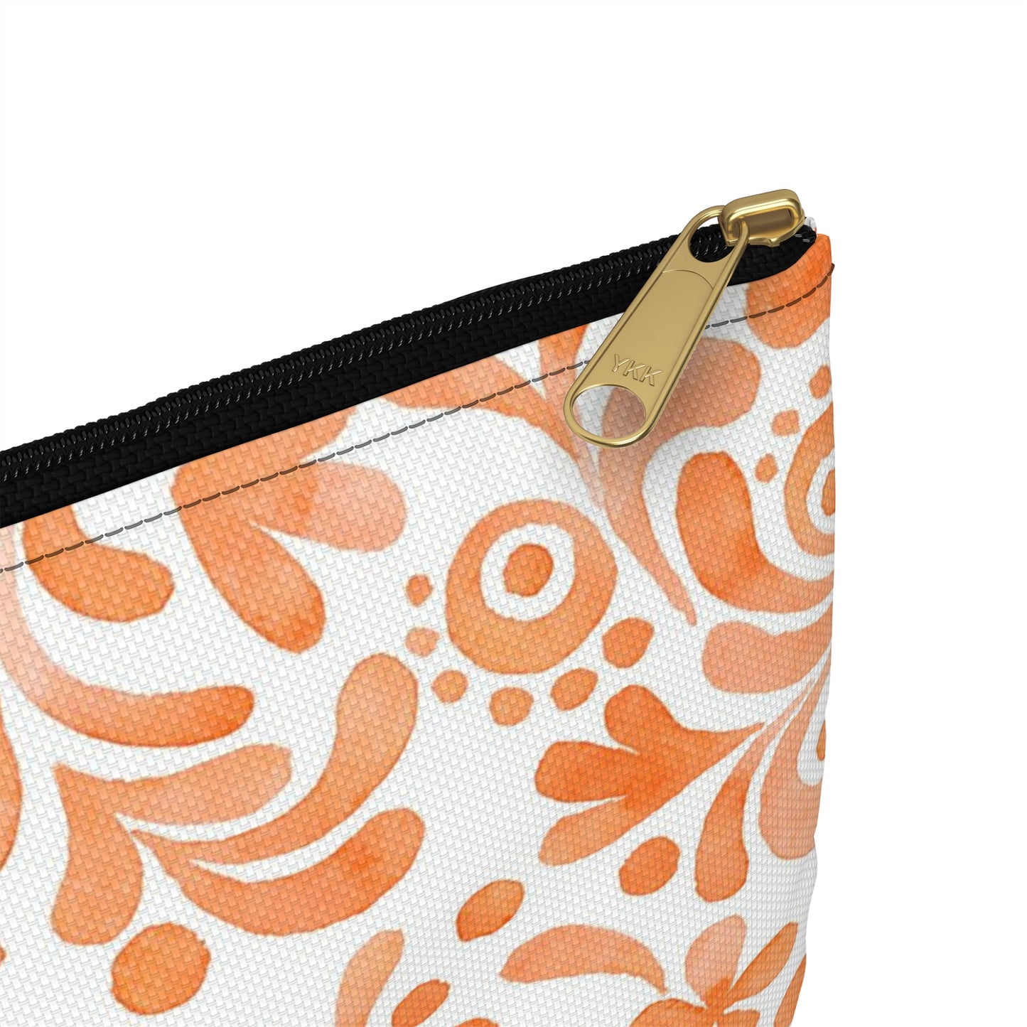 Orange Doodles Swirls - Living the Dream - Inspirational - Accessory Pouch / Makeup Case / Travel Pouch / Pencil case / Art Case