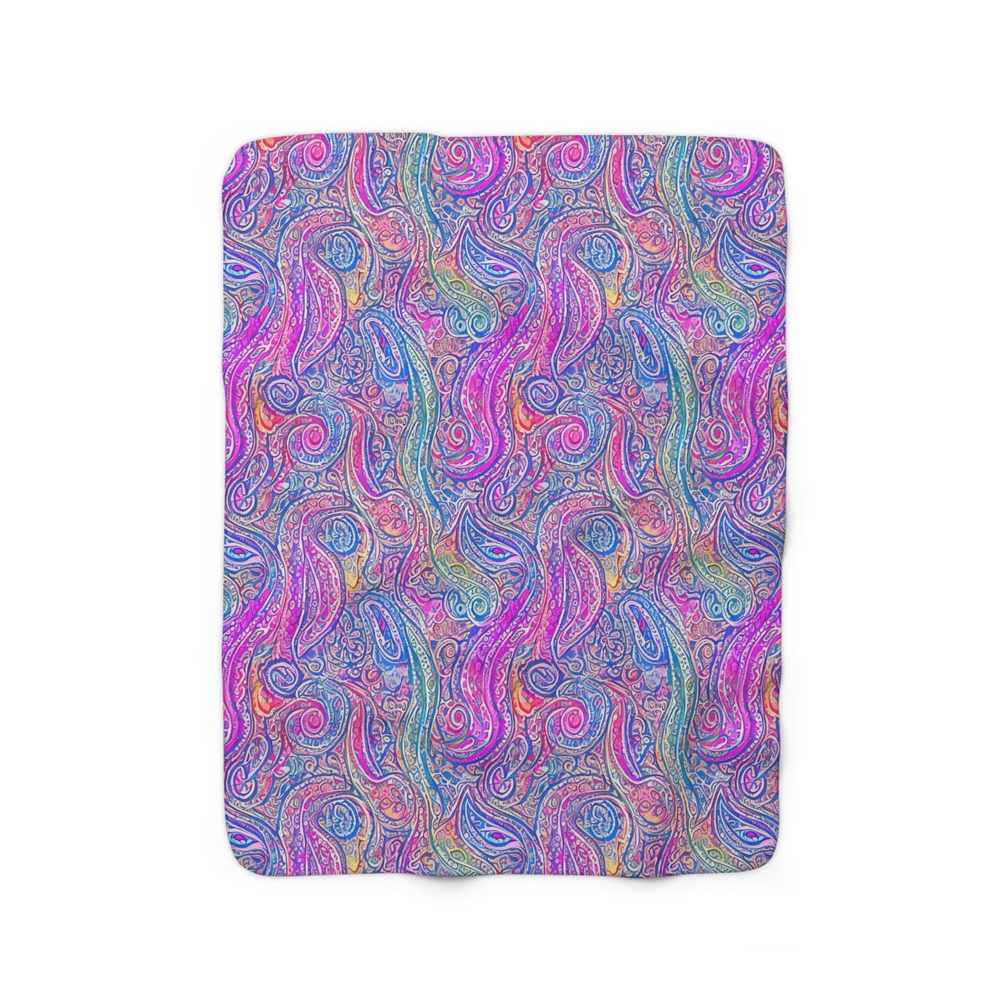 Beautiful, Cozy, Soft - Amazing - Multicolored Watercolor Paisley 1 - Sherpa Fleece Blanket