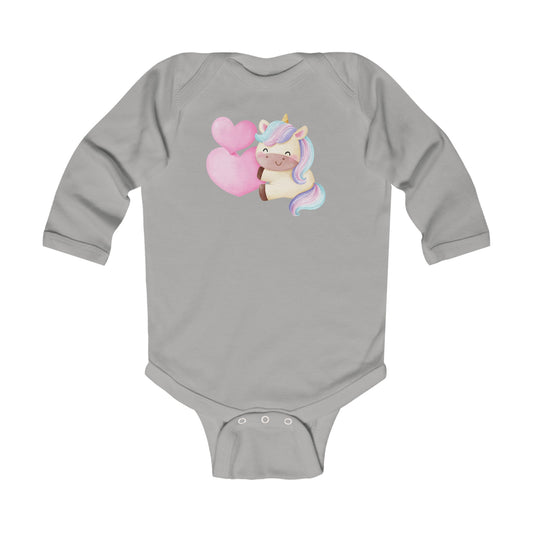 Cutest Unicorn - Two Hearts - Infant Long Sleeve Bodysuit
