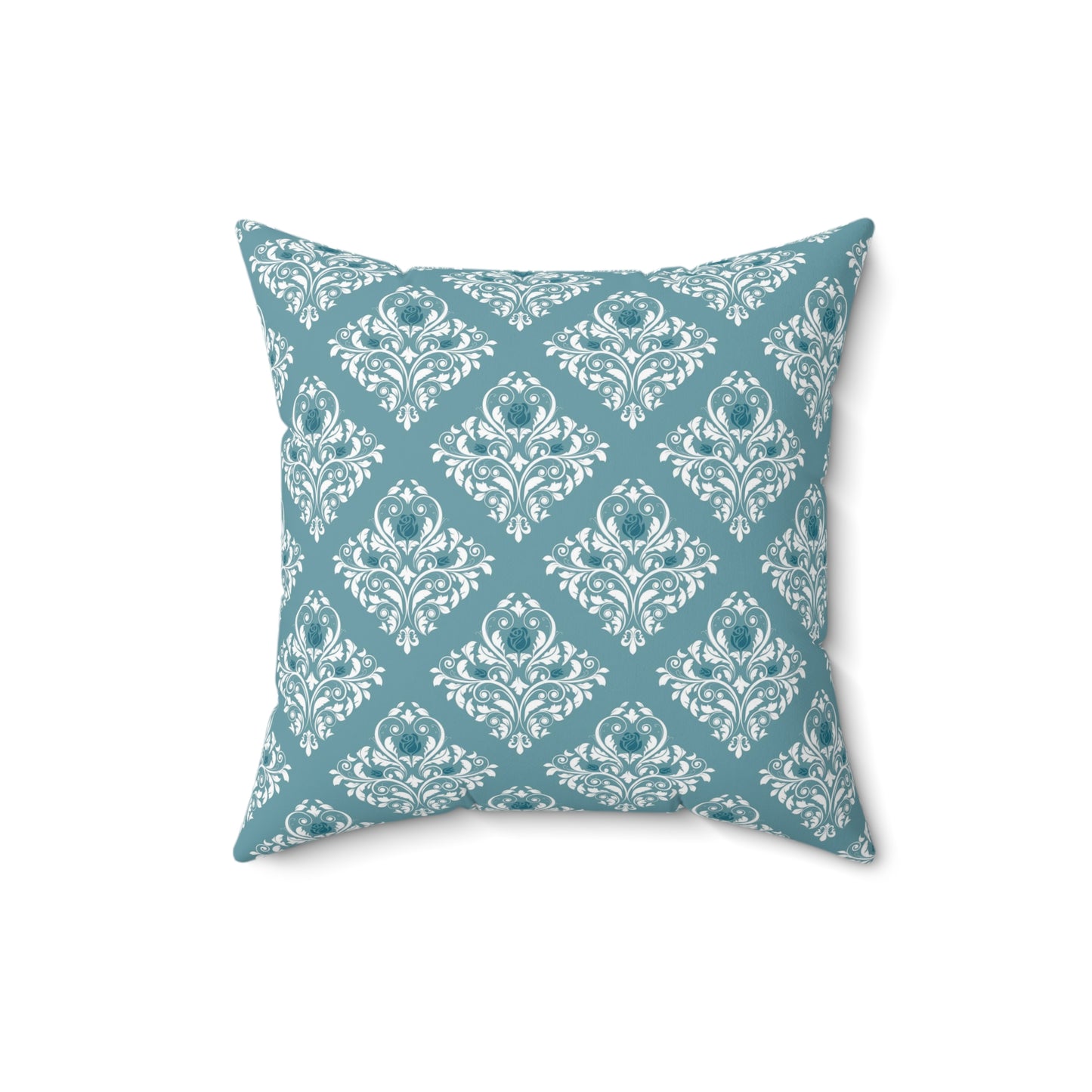 Teal Paris Pattern 10 - Faux Suede Square Pillow