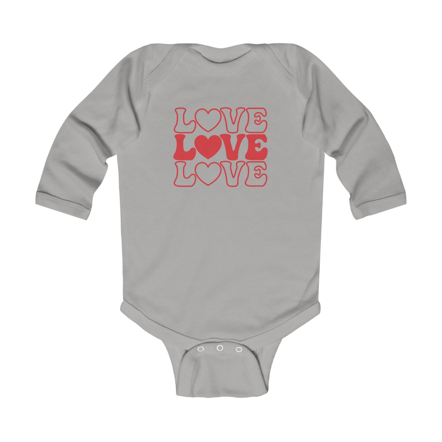 Love Love Love - Infant Long Sleeve Bodysuit