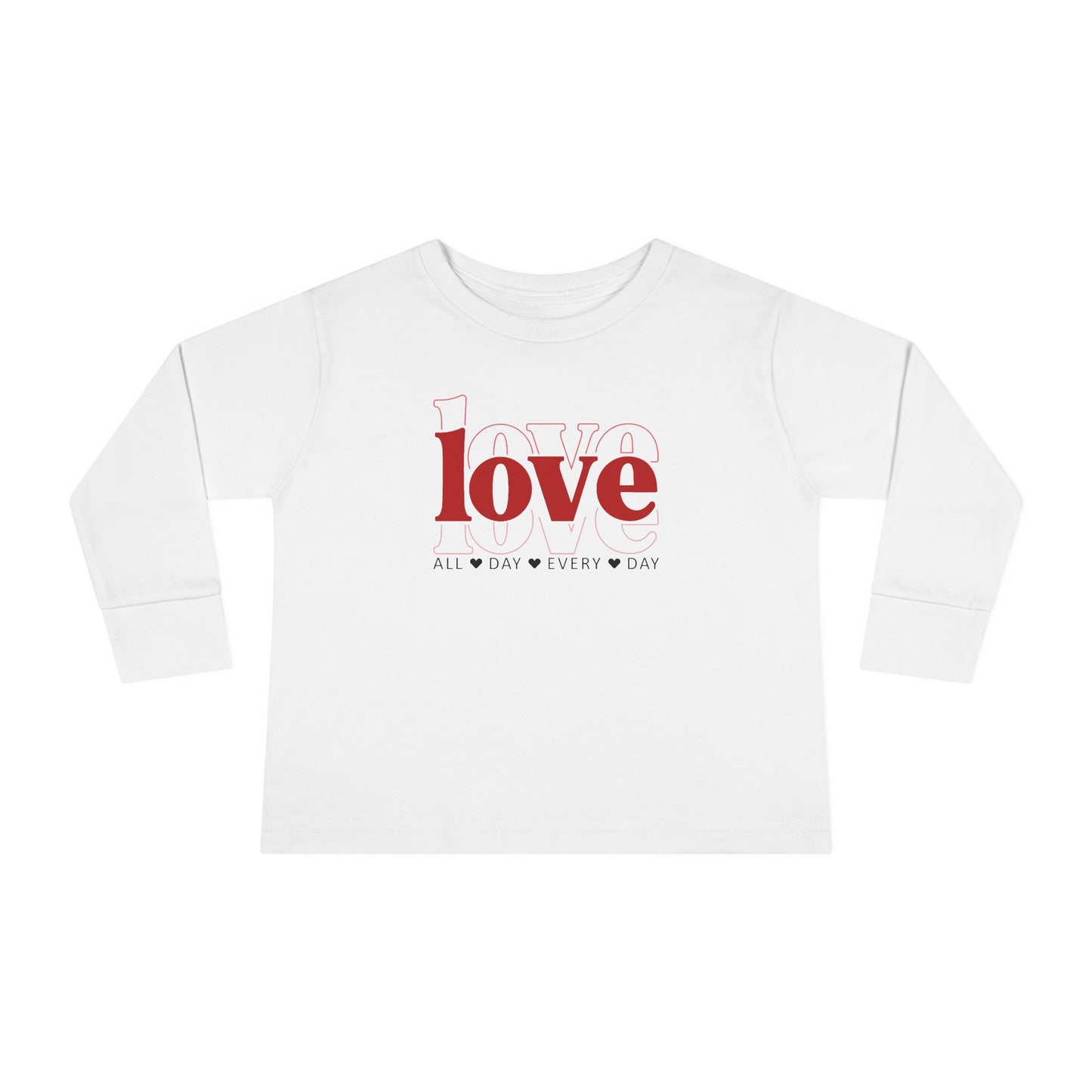 love love love - All Day Every Day - Heart - Toddler Long Sleeve Tee