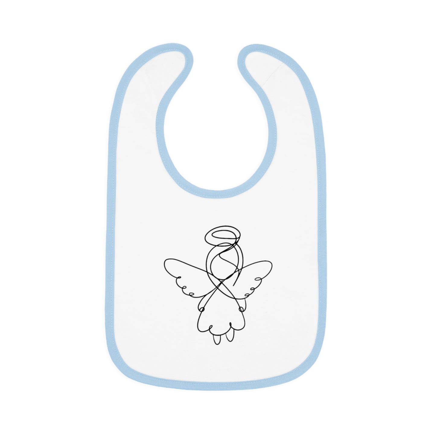Hand Drawn Angel - Baby Contrast Trim Jersey Bib