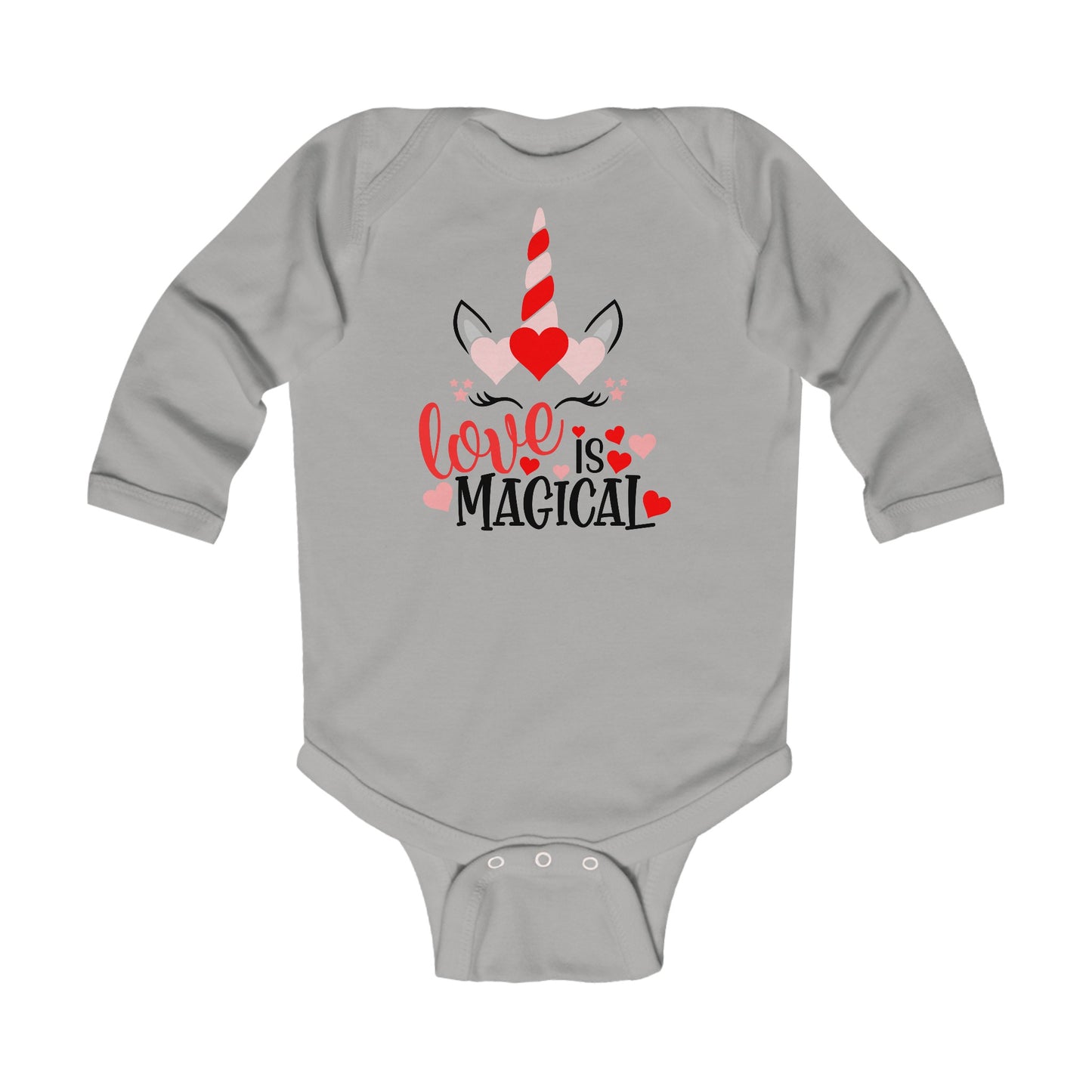 Cutest Unicorn - Love is Magical - Heart - Infant Long Sleeve Bodysuit