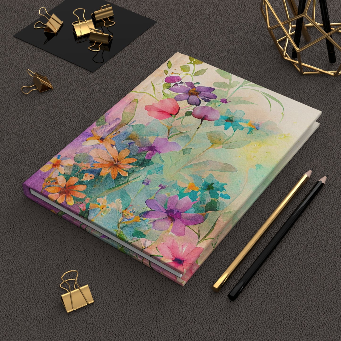 Watercolor Floral - Hardcover Lined Journal Matte