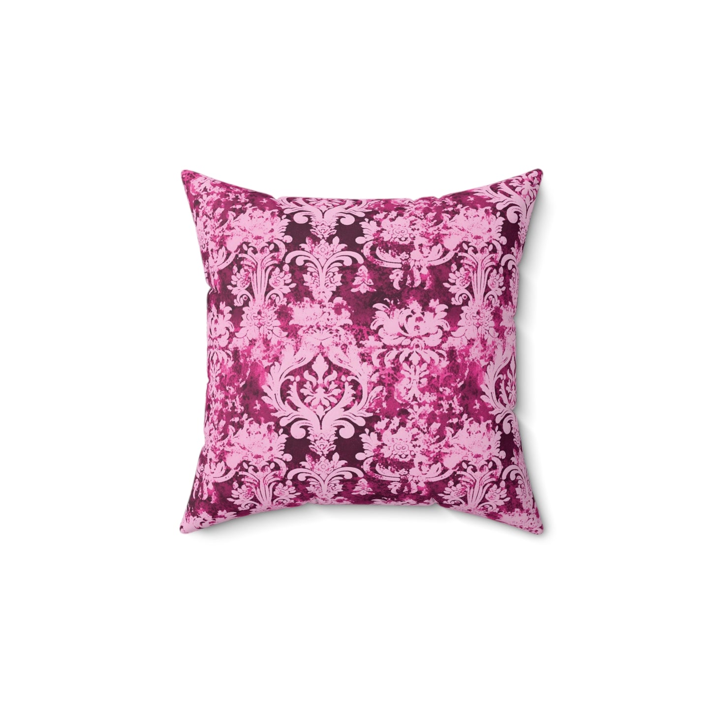 Vintage Pink Damask 38 - Beautiful, Shabby Chic, Boho, Fun - - Faux Suede Square Pillow