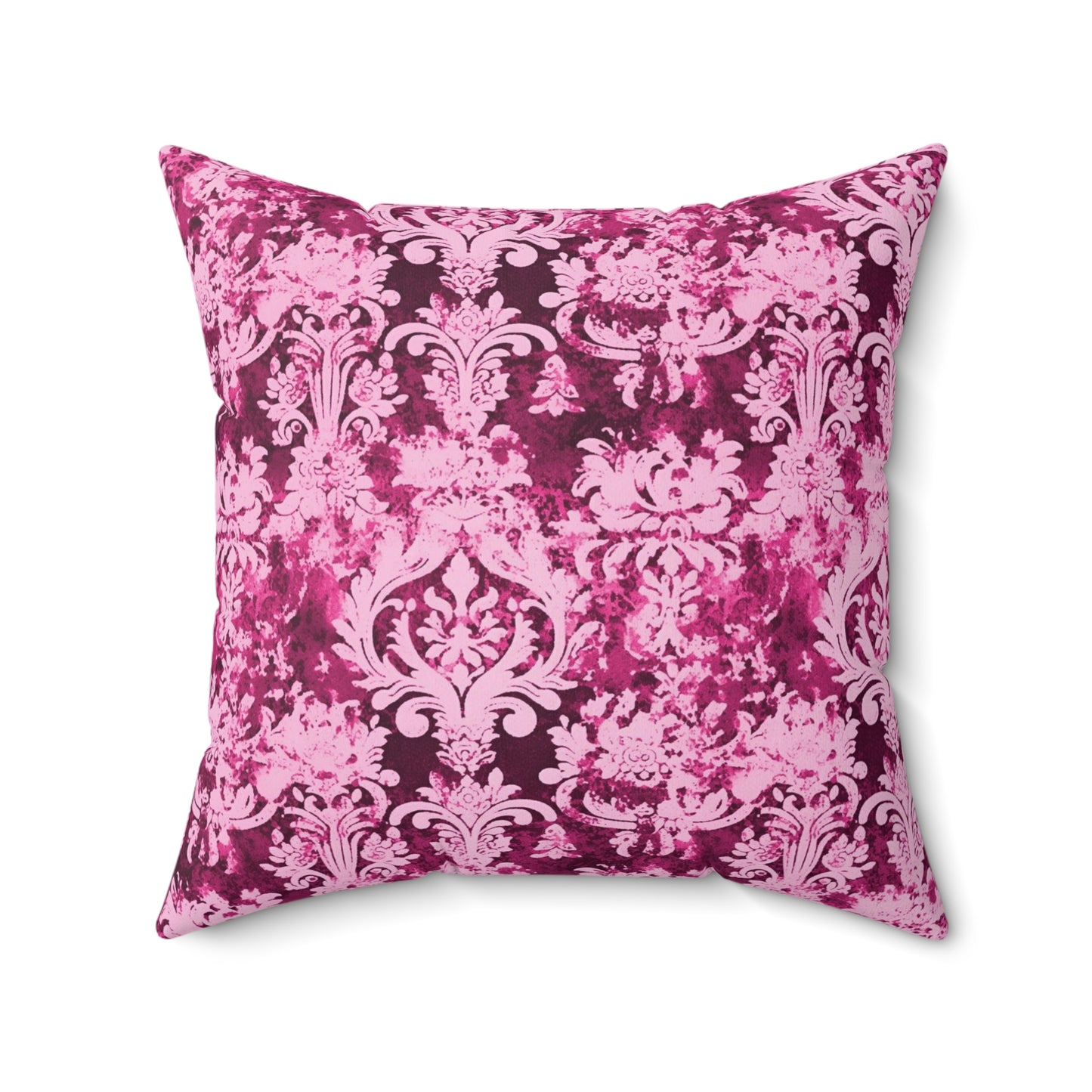 Vintage Pink Damask 38 - Beautiful, Shabby Chic, Boho, Fun - - Faux Suede Square Pillow