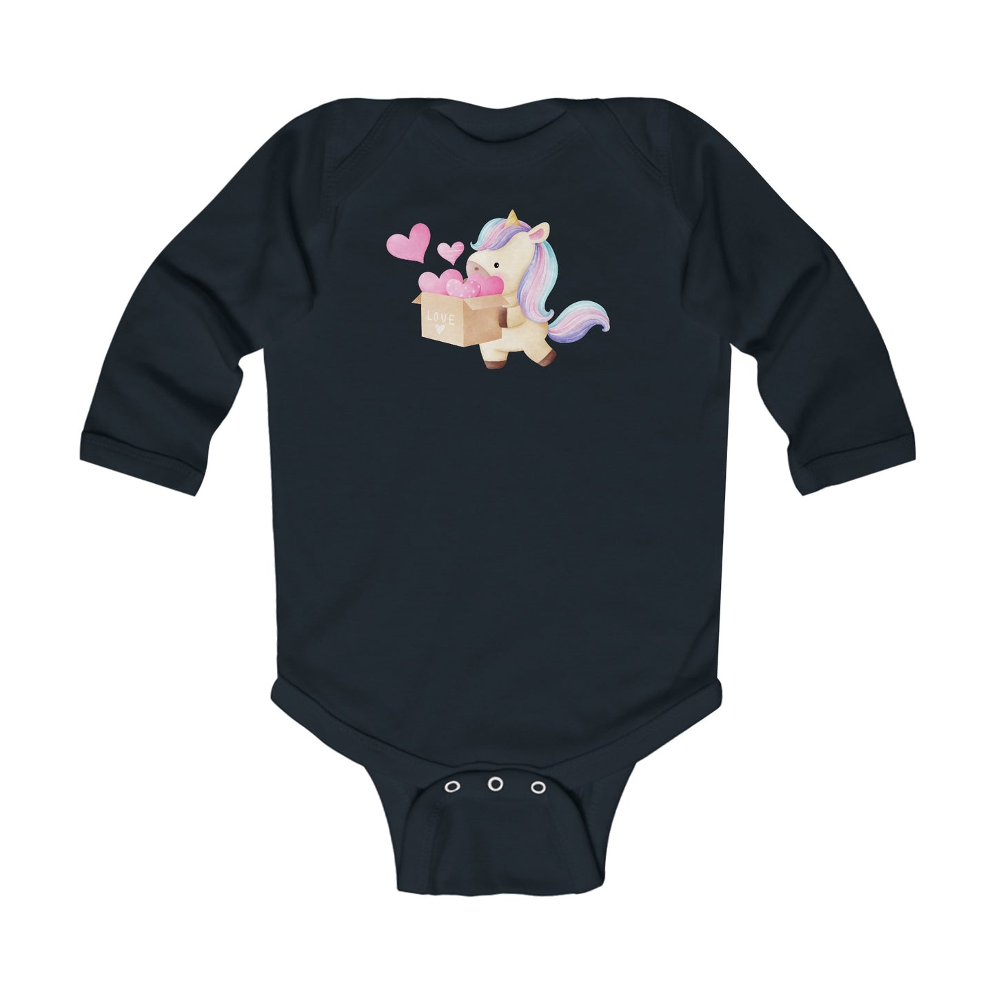Cutest Unicorn - Box of Hearts - Infant Long Sleeve Bodysuit