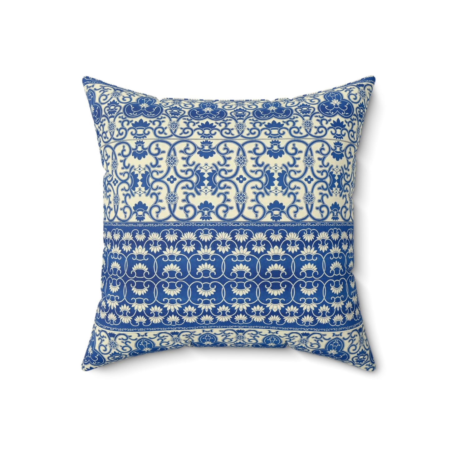 Blue Boho Pattern 10 - Faux Suede Square Pillow