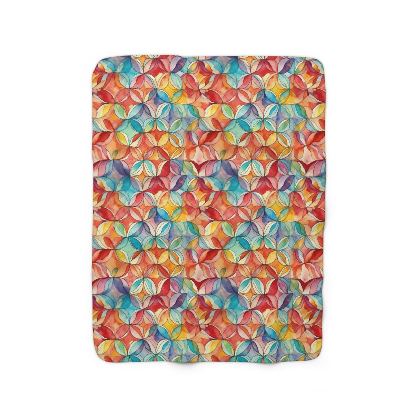 Beautiful, Cozy, Soft - Amazing Watercolor Multi 6 - Sherpa Fleece Blanket