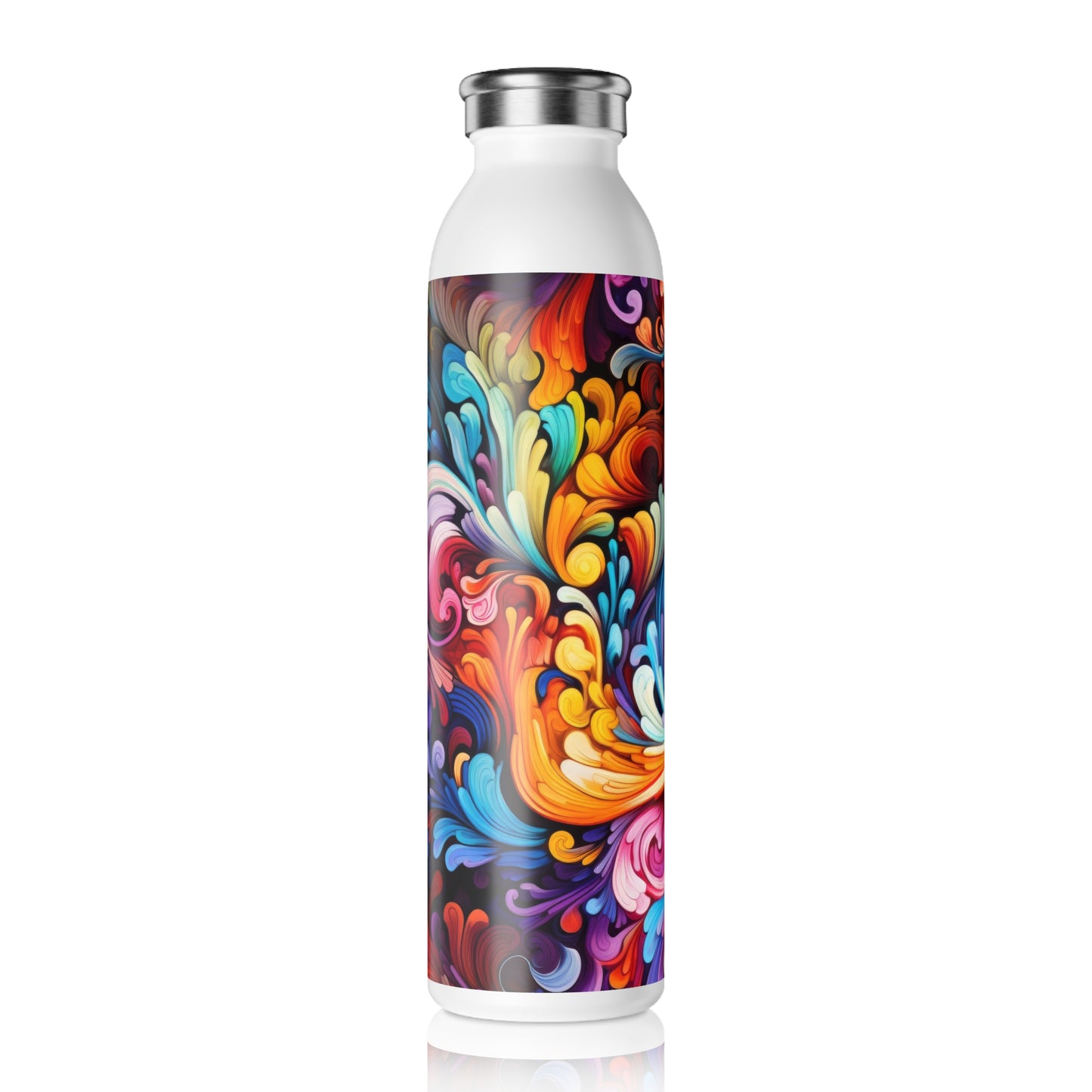 Rainbow Paisley 1.9 - Slim Water Bottle - Stainless Steel - 20oz