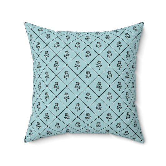 Teal Paris Pattern 14 - Faux Suede Square Pillow