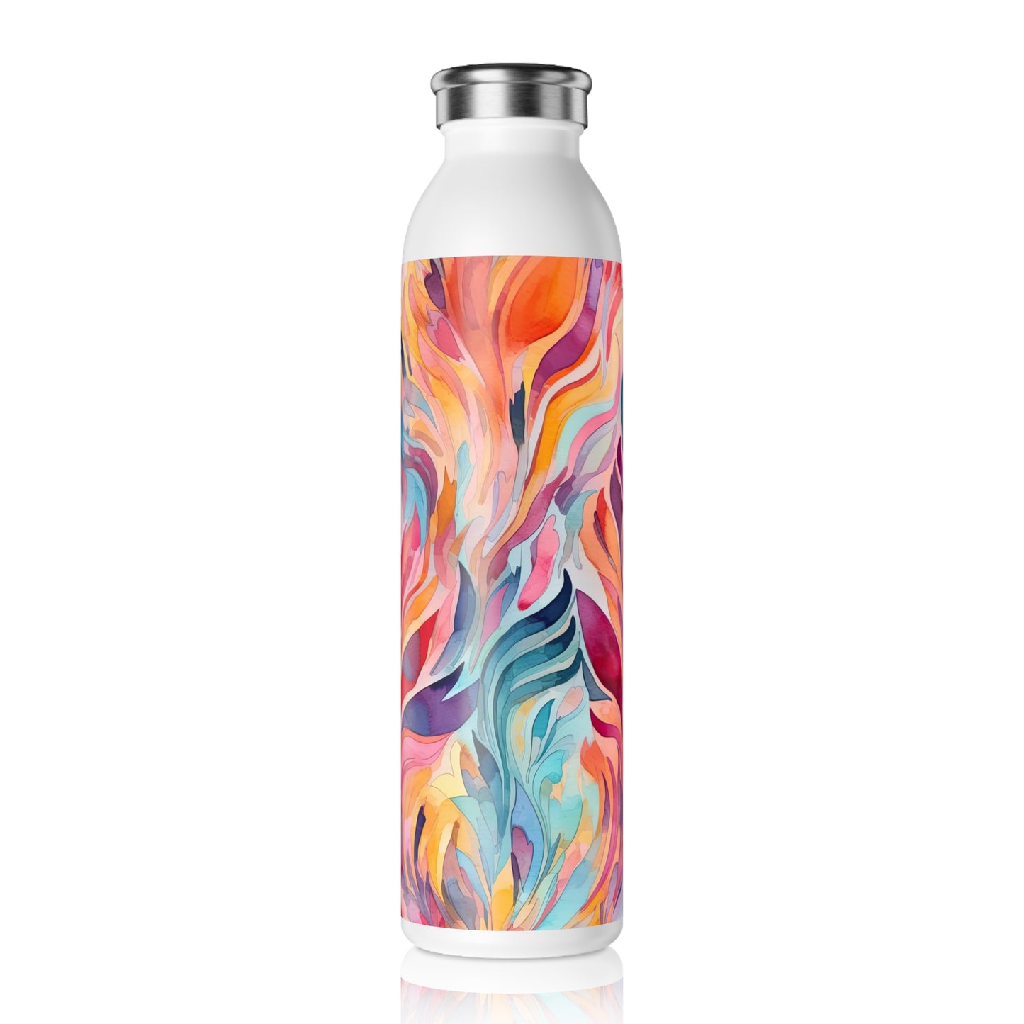 Colorful Abstract Design 1.6 - Slim Water Bottle - Stainless Steel - 20oz