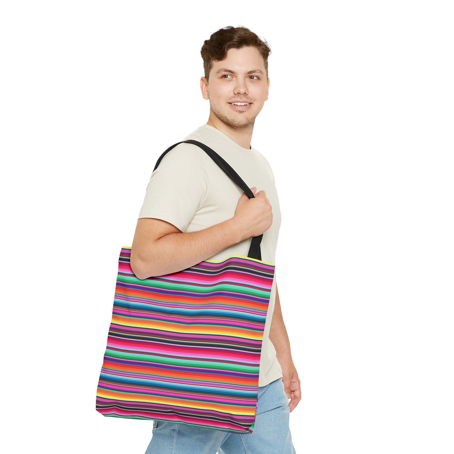 Multicolor Striped 7 - Practical, high-quality Tote Bag