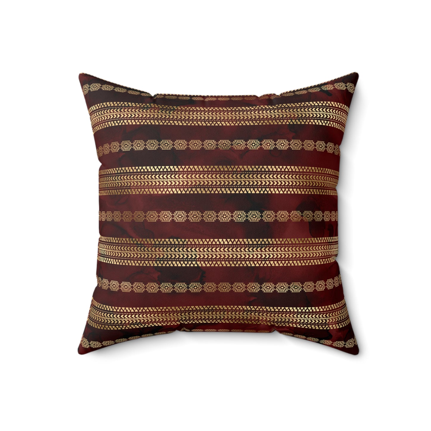 Scarlett and Gold Boho Pattern 0 - Faux Suede Square Pillow