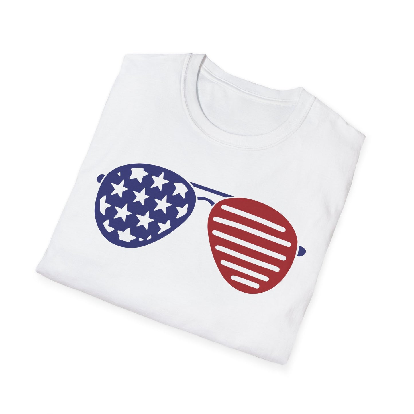 Sunglasses - American Flag - 4th of July - Independence Day - Unisex Softstyle T-Shirt