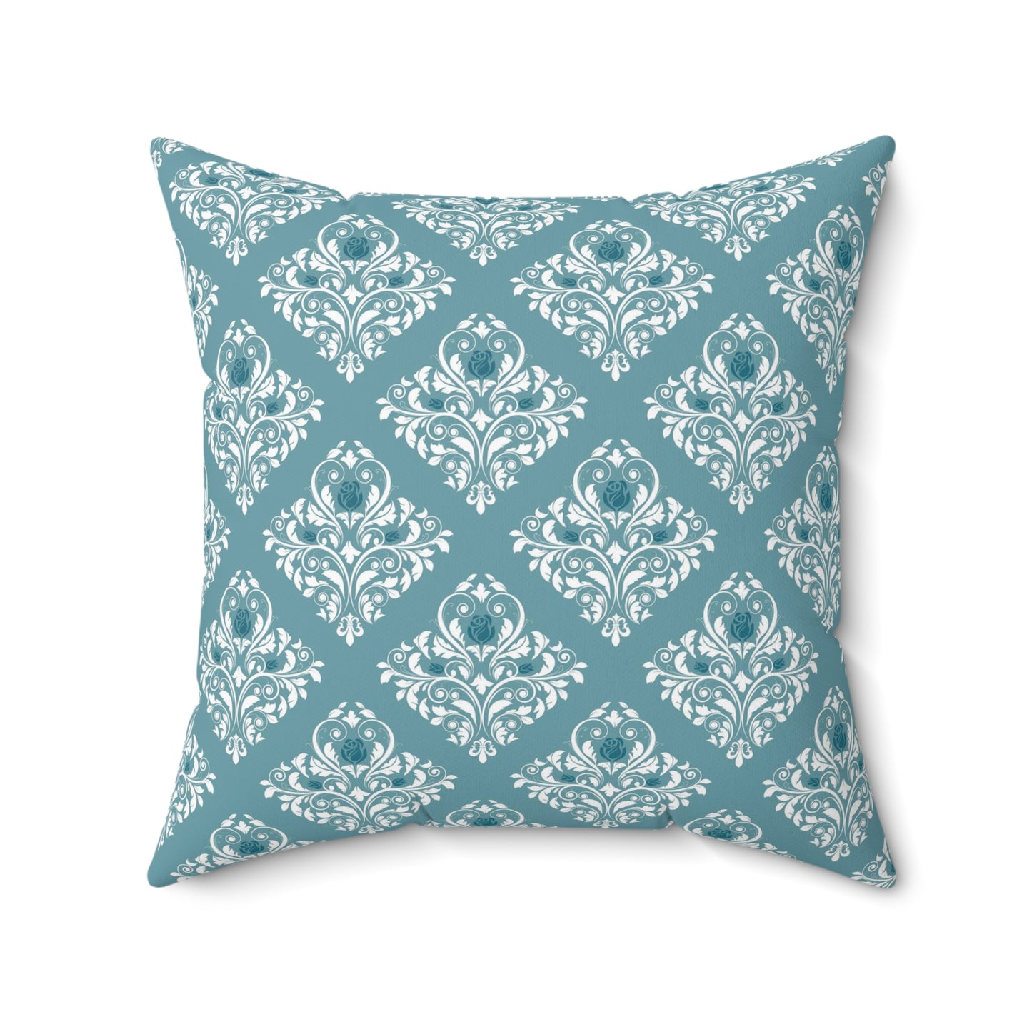 Teal Paris Pattern 10 - Faux Suede Square Pillow