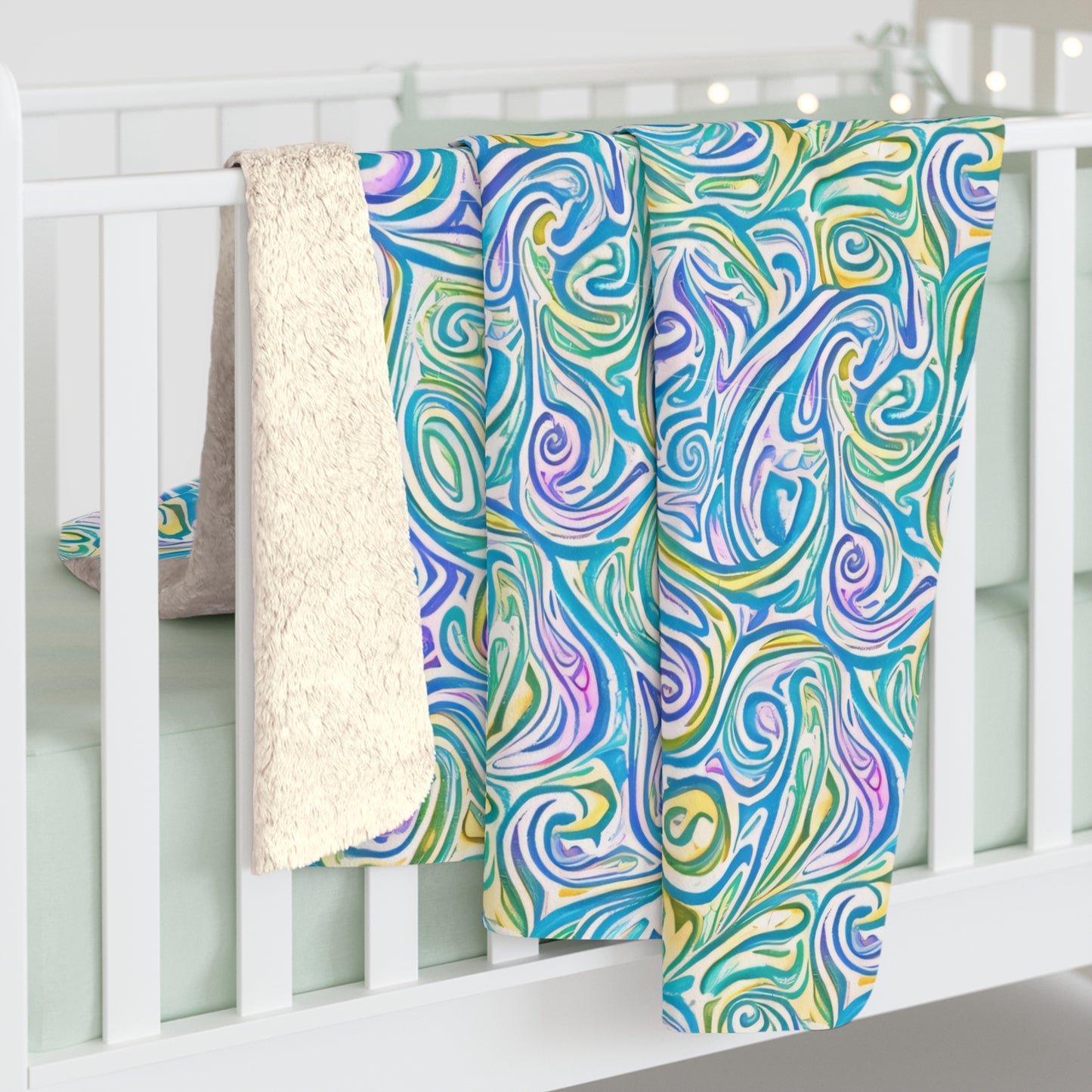 Beautiful, Cozy, Soft - Amazing - Multicolor Watercolor Paisley 11 - Sherpa Fleece Blanket