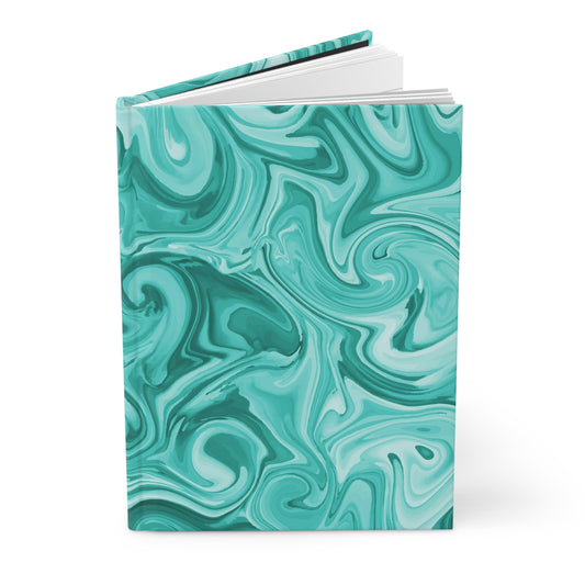 Teal Green Marble - Hardcover Lined Journal Matte