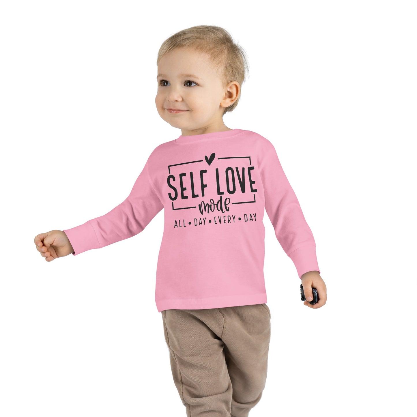 Self Love Mode - All Day Every Day - Heart - Toddler Long Sleeve Tee
