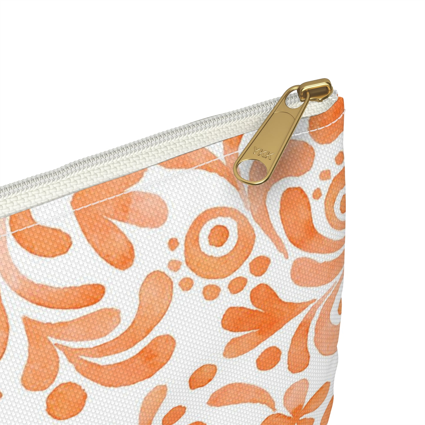 Orange Doodles Swirls - Living the Dream - Inspirational - Accessory Pouch / Makeup Case / Travel Pouch / Pencil case / Art Case