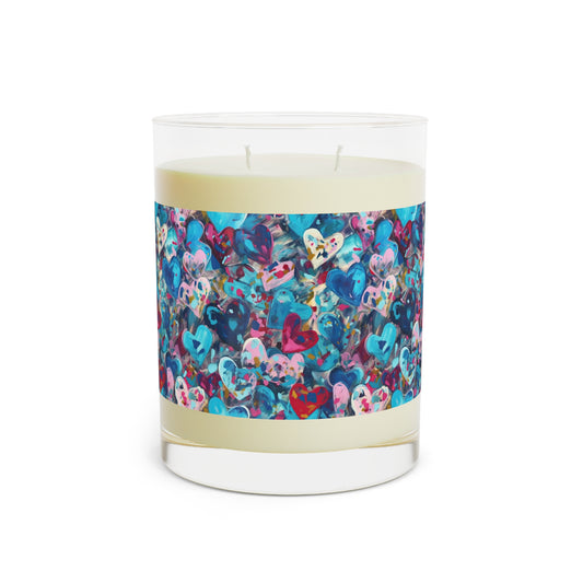 Blue and Purple Painted Hearts - Scented Candle - 11oz