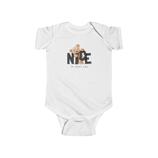 Nice to Meet You Bear - Infant Fine Jersey Bodysuit