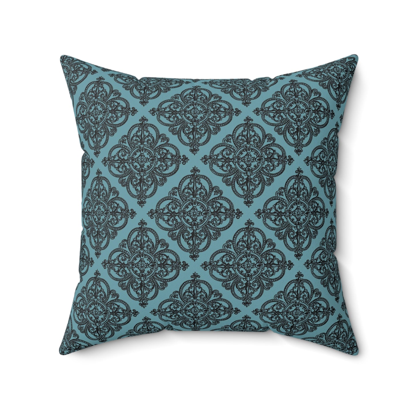 Teal Paris Pattern 4 - Faux Suede Square Pillow