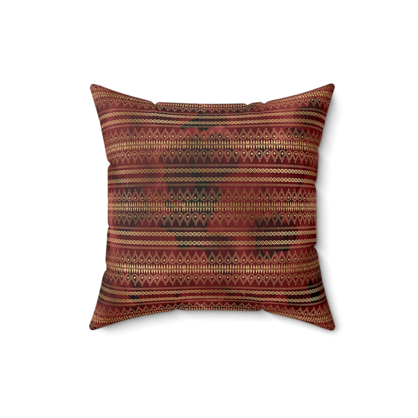 Scarlett and Gold Boho Pattern 6 - Faux Suede Square Pillow