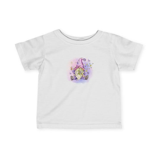 Purple Peace Gnome with Flowers and Butterflies - Infant Fine Jersey Tee