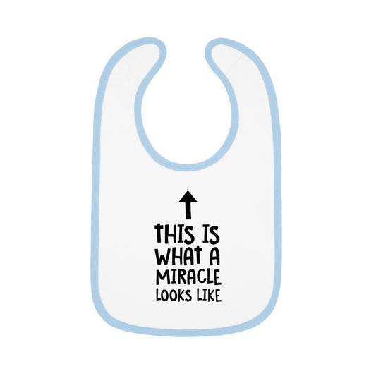 This is What a Miracle Looks Like - Arrow Up - Baby Contrast Trim Jersey Bib