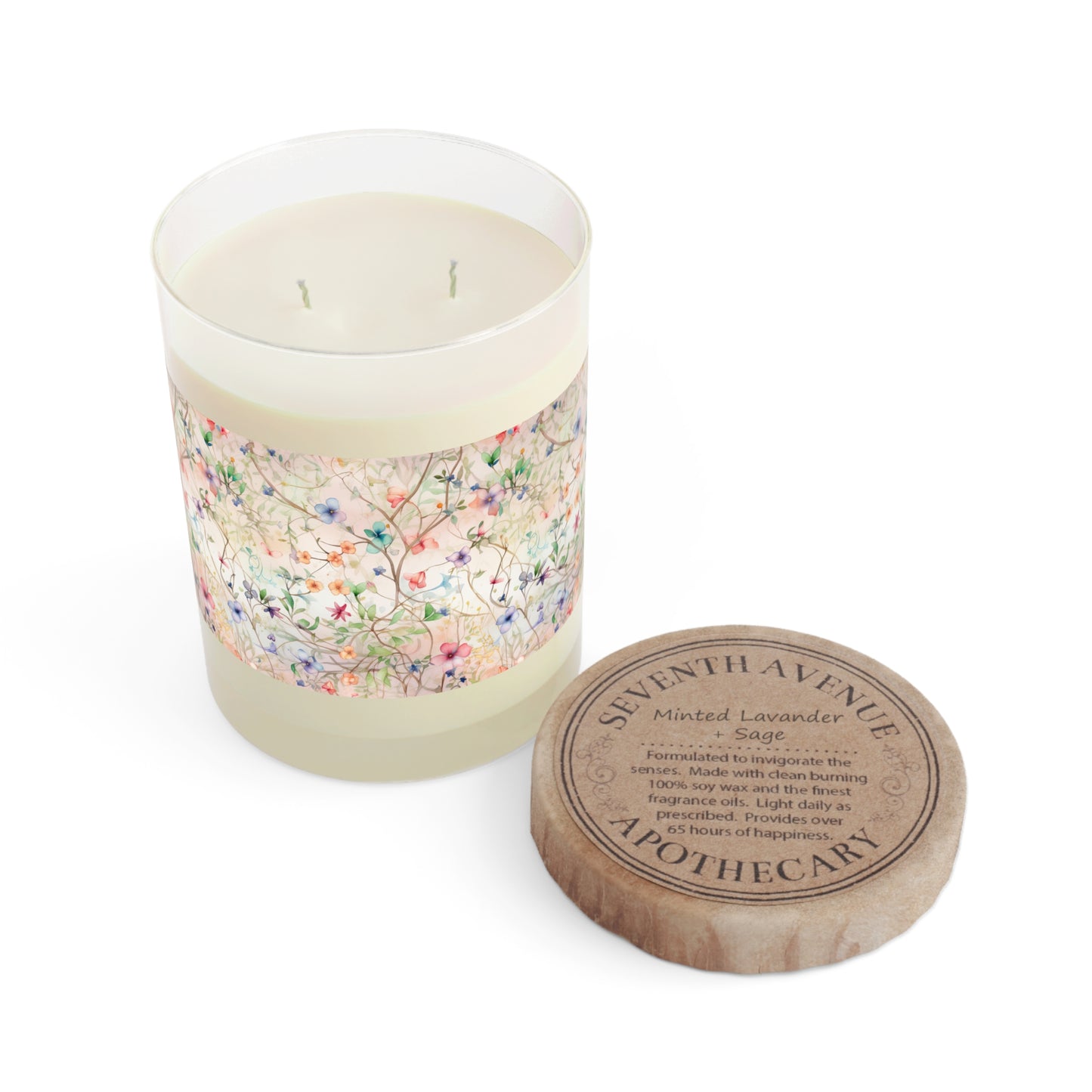 Watercolor Flowers - Light - Scented Candle - 11oz