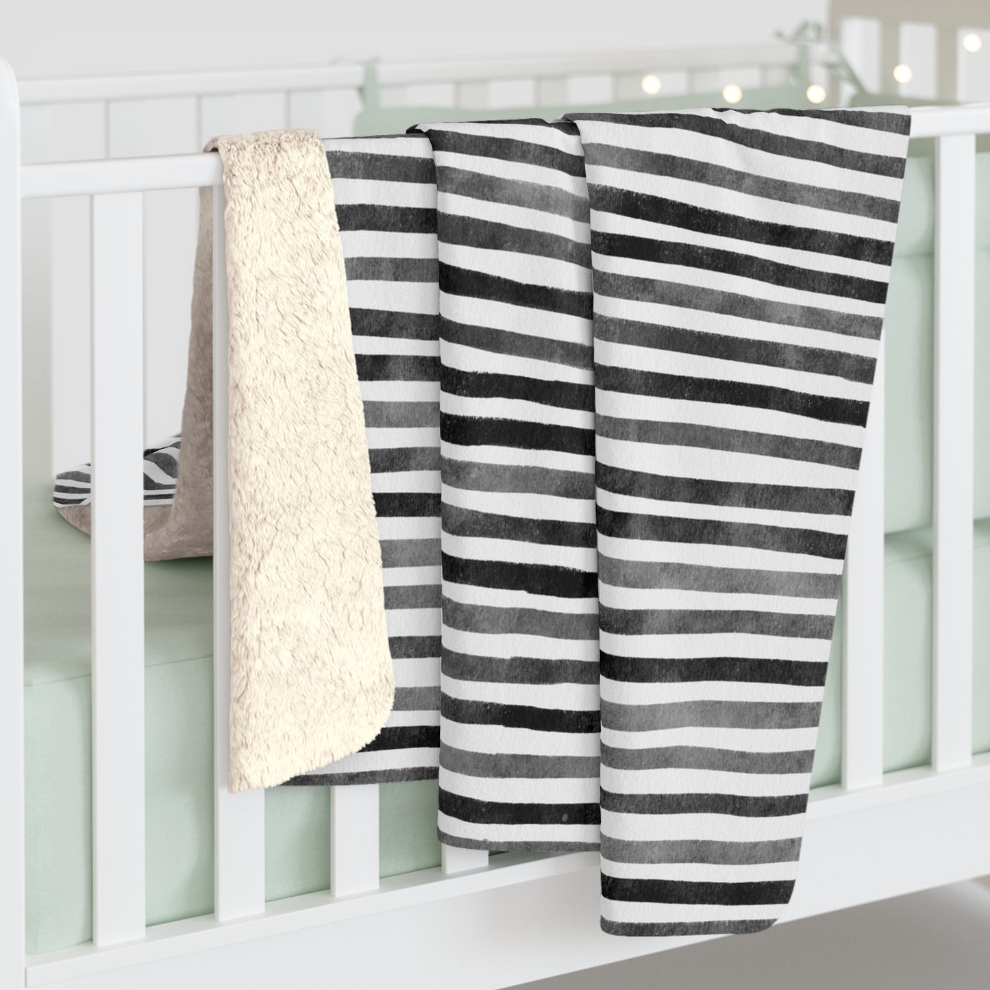 Black Watercolor 2 - Sherpa Fleece Blanket