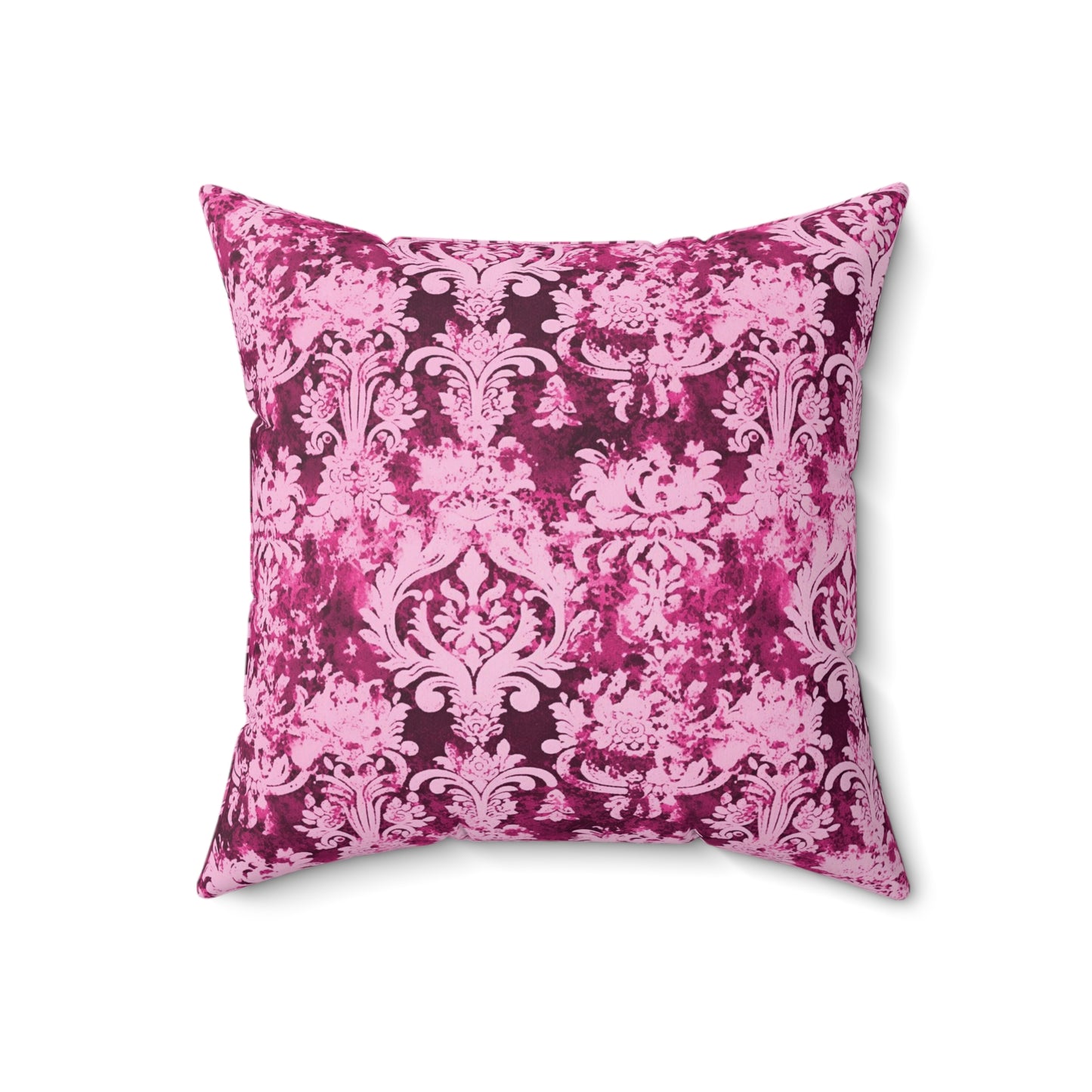 Vintage Pink Damask 38 - Beautiful, Shabby Chic, Boho, Fun - - Faux Suede Square Pillow