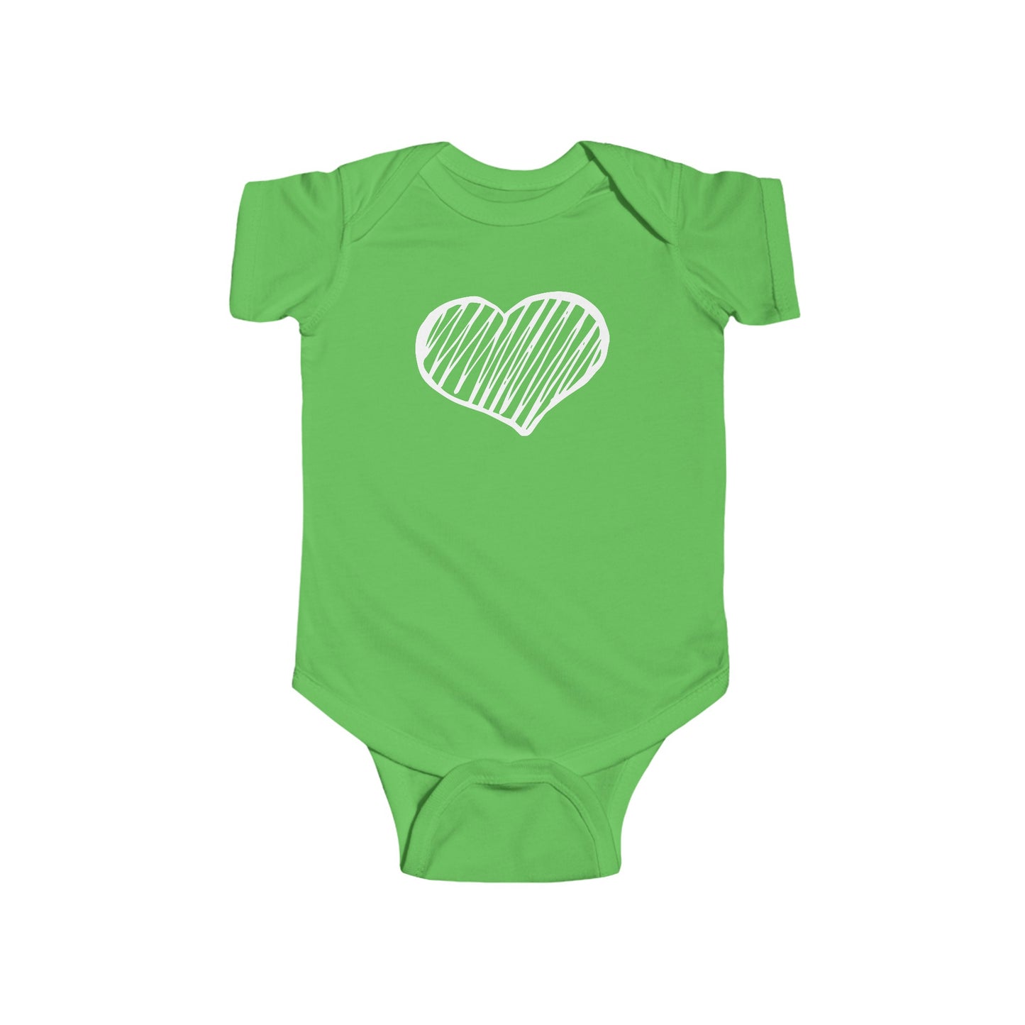 White Scribble Heart - Infant Fine Jersey Bodysuit