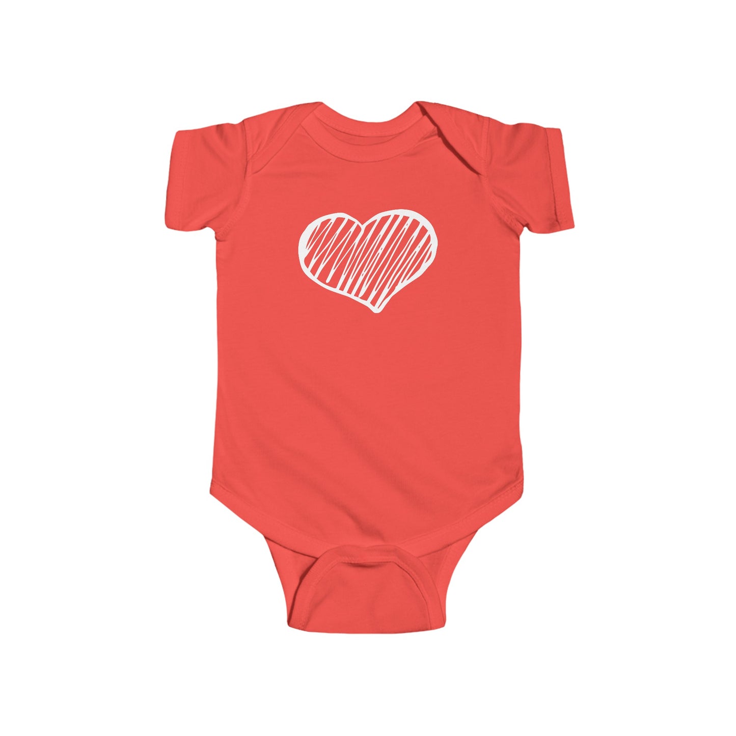 White Scribble Heart - Infant Fine Jersey Bodysuit
