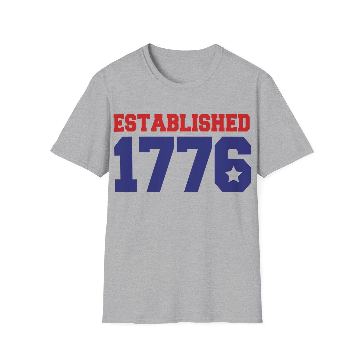 Estabilshed 1776 - American Flag - Red, White, Blue - 4th of July - Independence Day - Unisex Softstyle T-Shirt