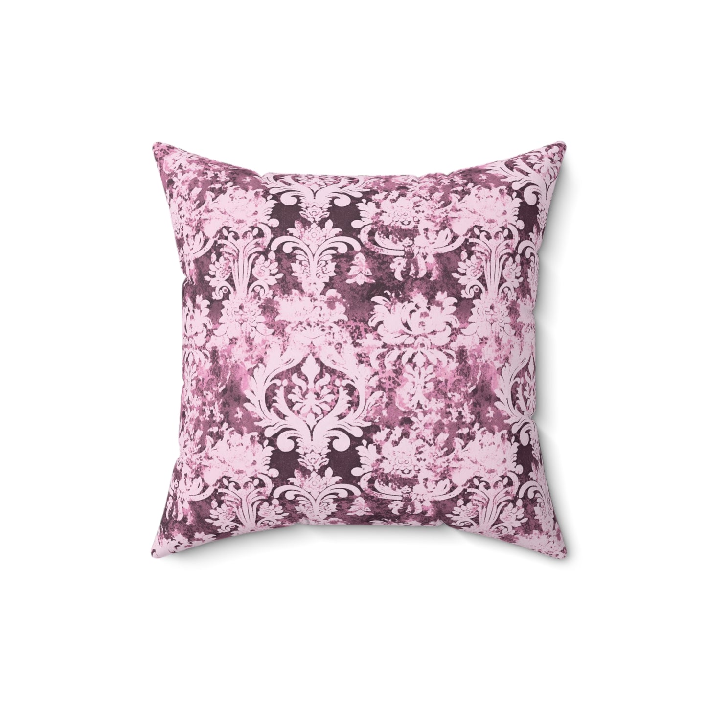 Vintage Pink Damask 44 - Beautiful, Shabby Chic, Boho, Fun - - Faux Suede Square Pillow