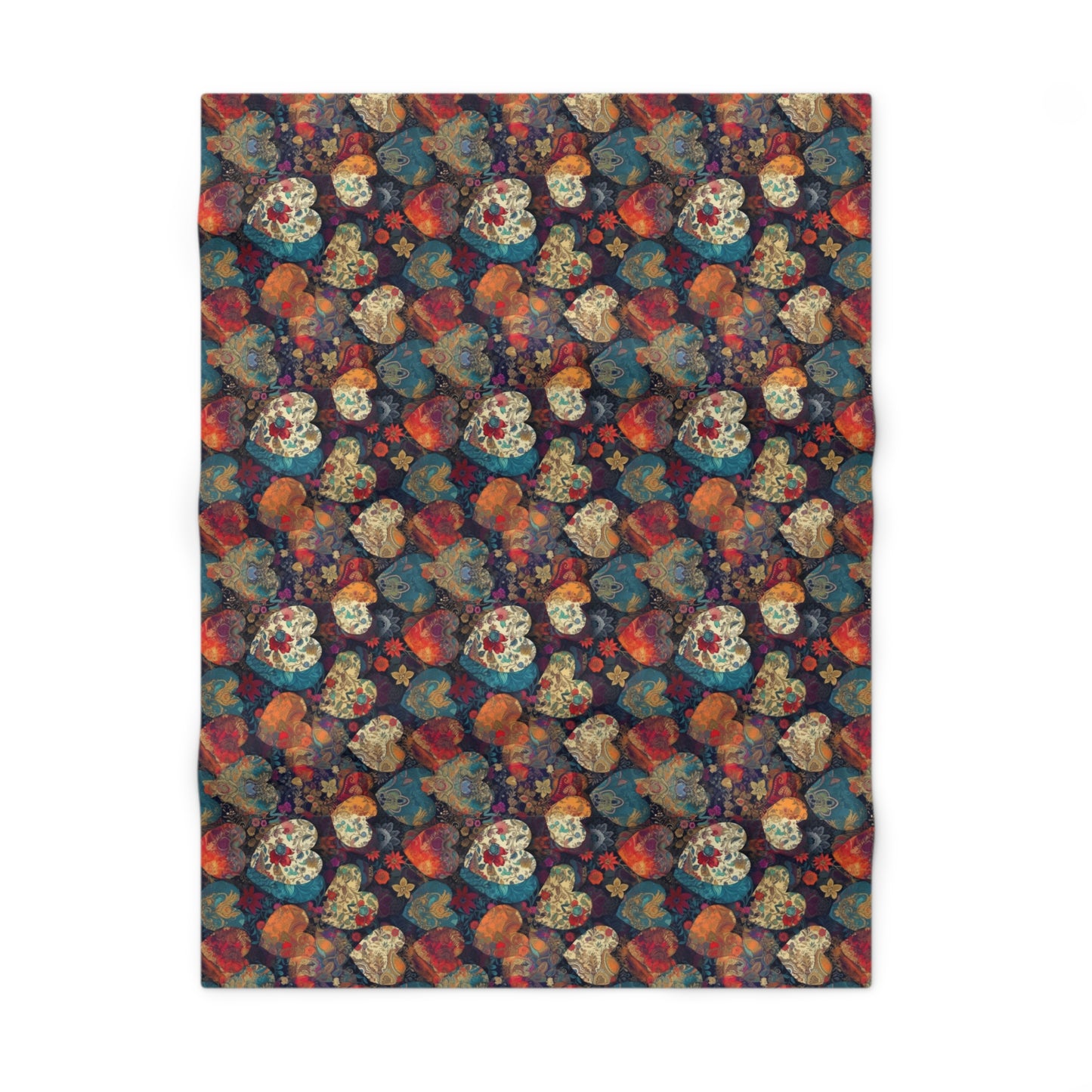 Fabric Hearts 1.4 - Soft Fleece Baby Blanket