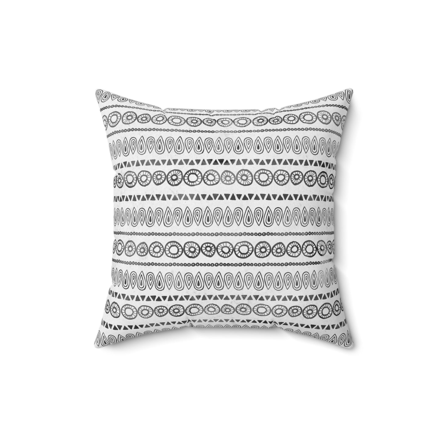Black and White Pattern 6 - Faux Suede Square Pillow