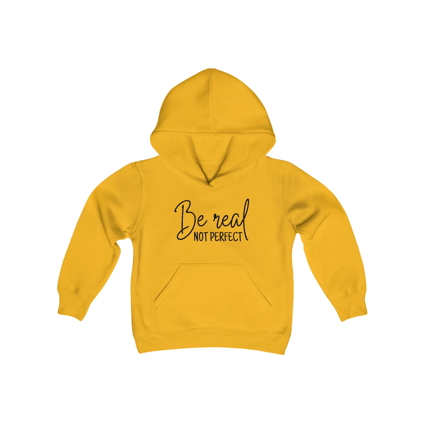 Be Real, Not Perfect - Self Love - Self Acceptance - Inspire - Youth Heavy Blend Hooded Sweatshirt