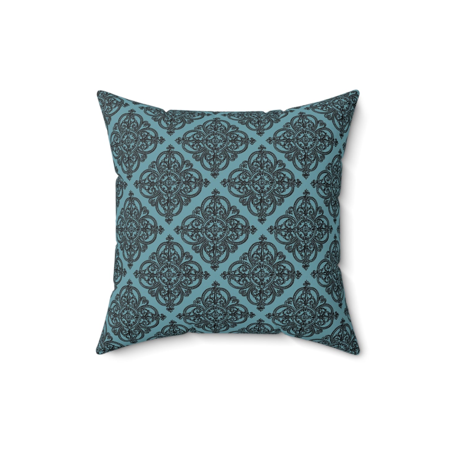 Teal Paris Pattern 4 - Faux Suede Square Pillow