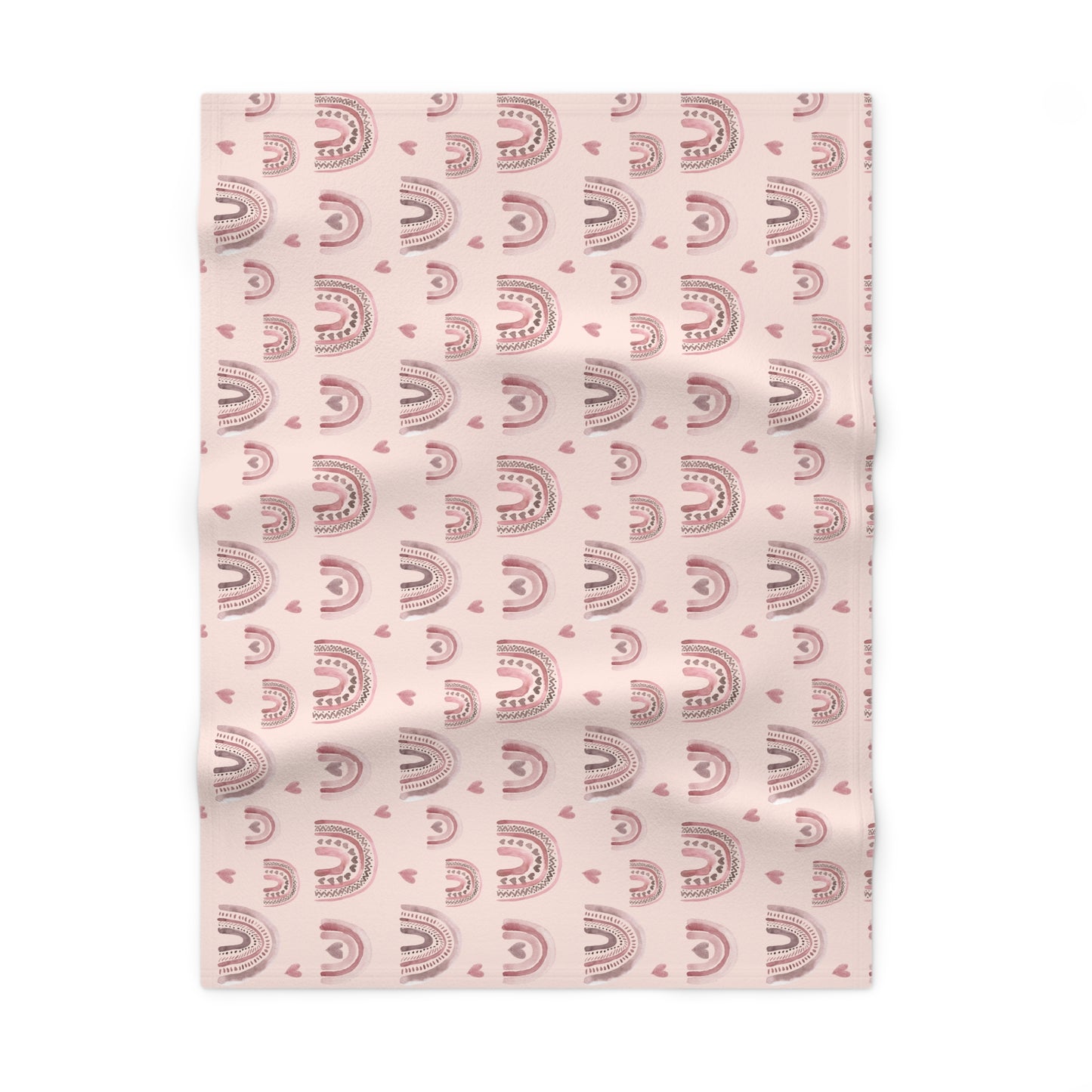 Pink Boho Rainbow Pattern 2 - Soft Fleece Baby Blanket
