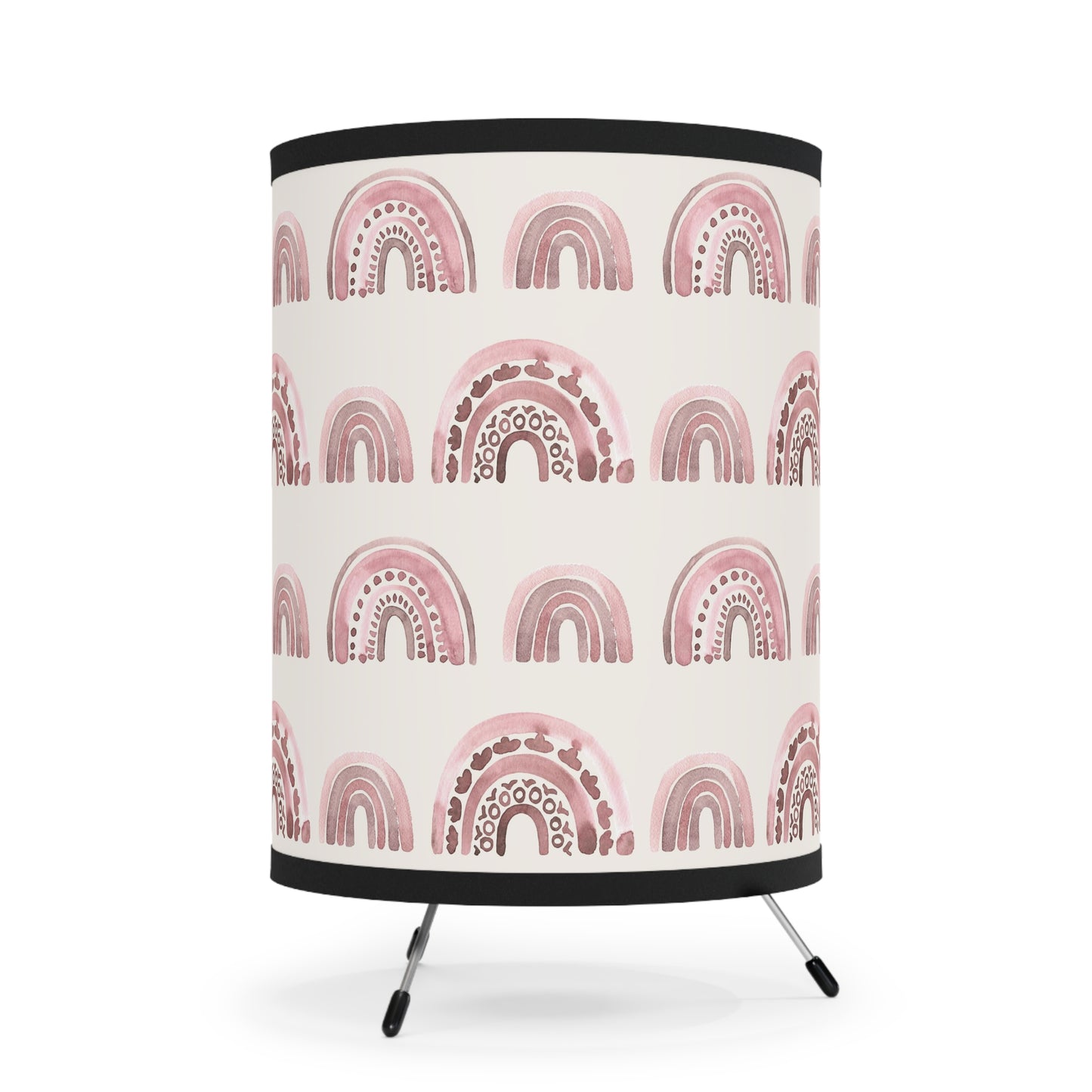 Pink Boho Rainbow Pattern 3 - Tripod Lamp with High-Res Printed Shade, US\CA plug